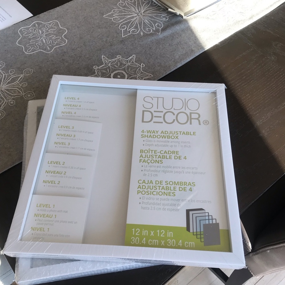 Set of 2 Studio Decor White Adjustable Shadowboxes